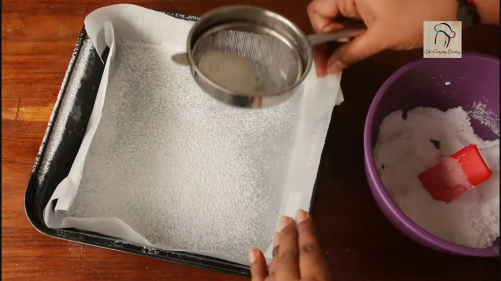 pre-preparation dusting