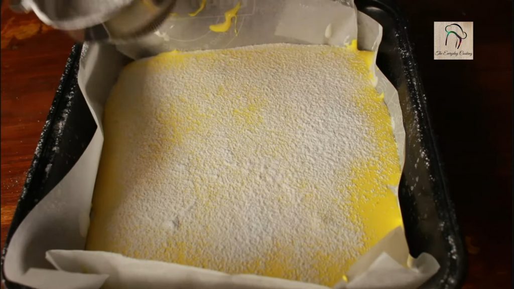 Dusting marshmallows before resting