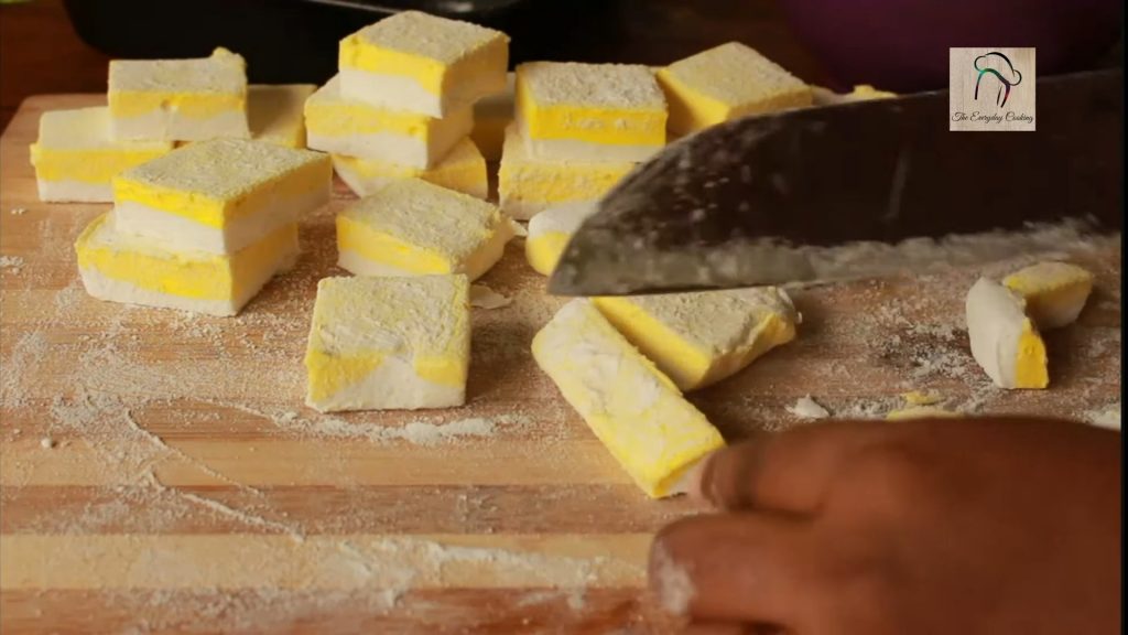 Marshmallow cut into pieces