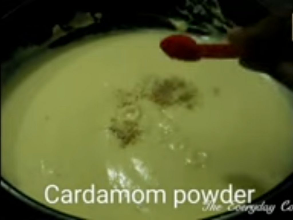 Adding cardamom powder